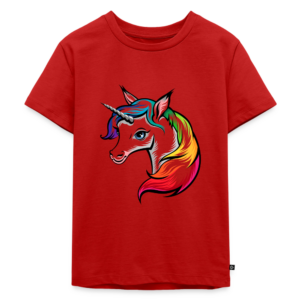Premium T-Shirt Kinder Regenbogen-Einhorn | Top-Qualität