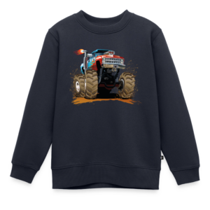 Kinder Premium Pullover mit Monster Truck Druck– Baumwolle